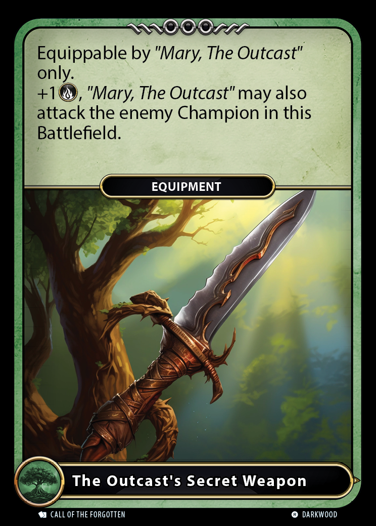 The Outcast's Secret Weapon card front