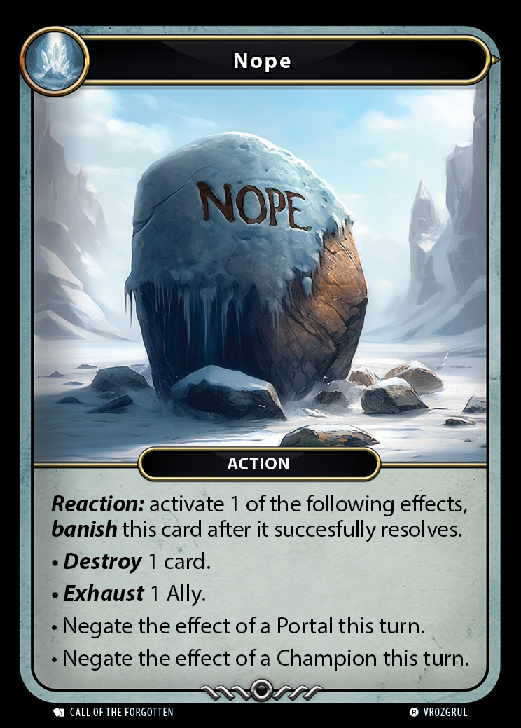 Nope card front