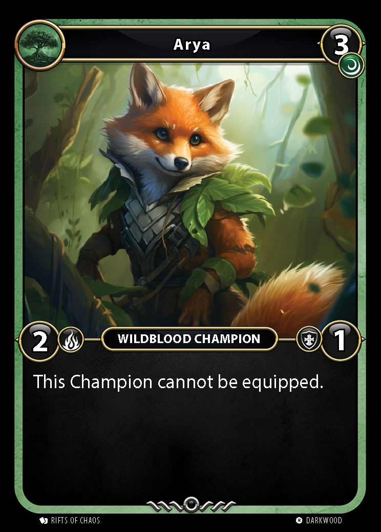 Arya card front