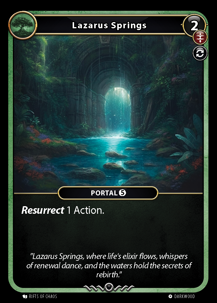 Lazarus Springs card front