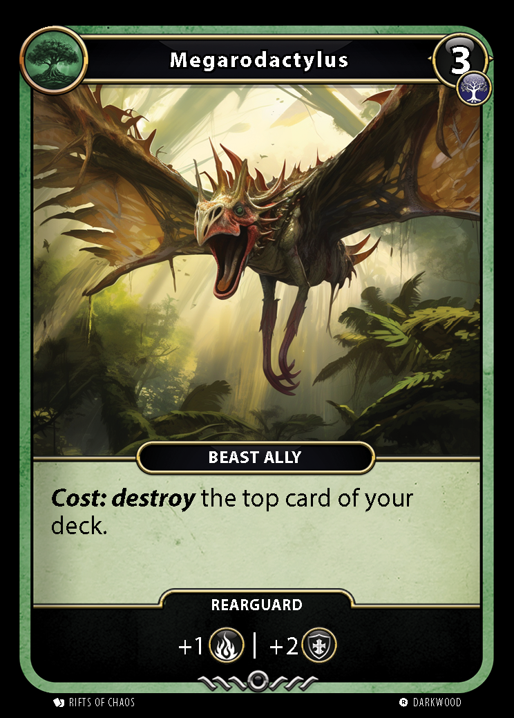 Megarodactylus card front