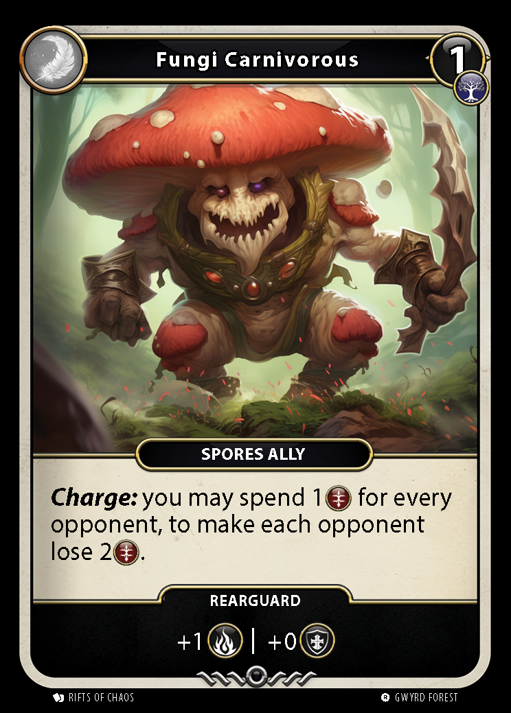 Fungi Carnivorous card front