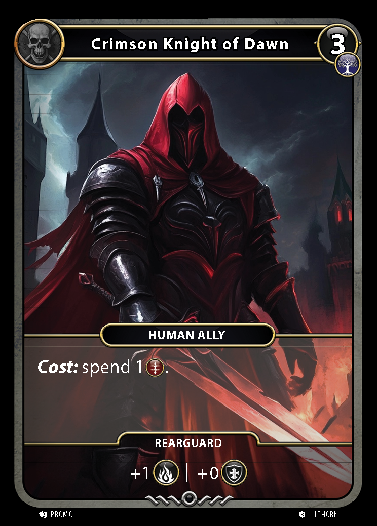 Crimson Knight of Dawn card front