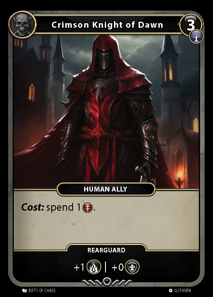 Crimson Knight of Dawn card front