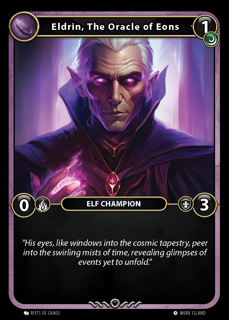 Eldrin, The Oracle of Eons card front