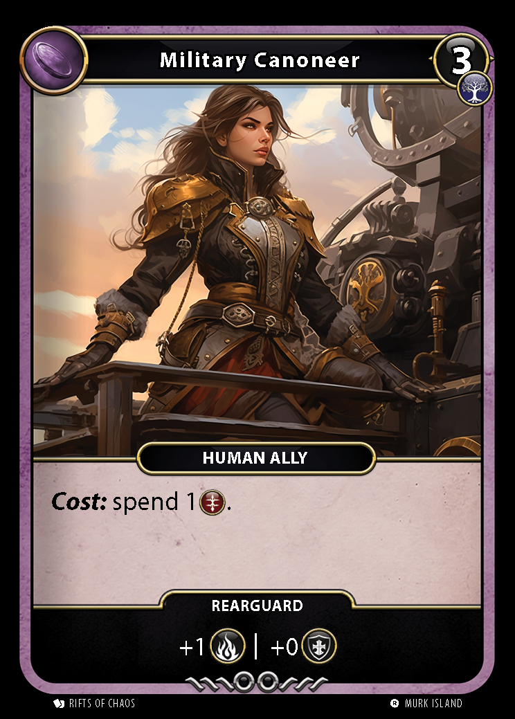 Military Canoneer card front