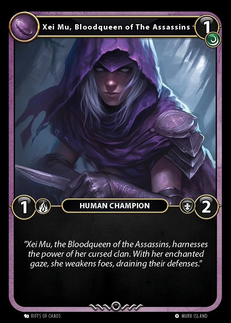Xei Mu, Bloodqueen of The Assassins card front