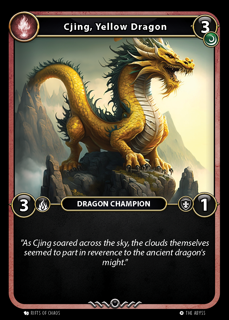 Cjing, Yellow Dragon card front