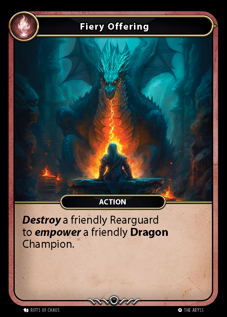 Fiery Offering card front