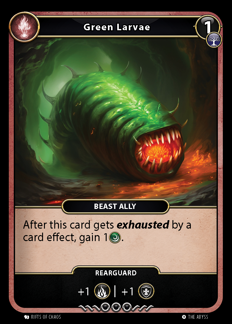 Green Larvae card front