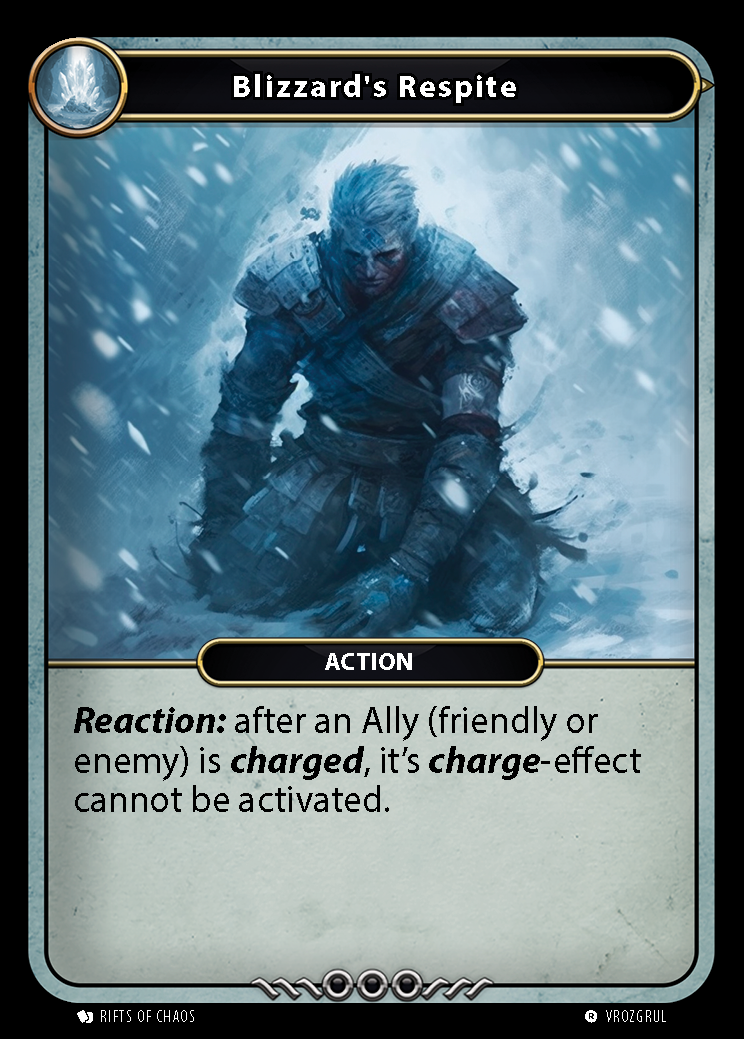 Blizzard's Respite card front