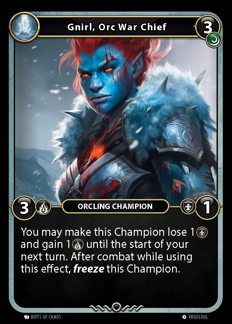 Gnirl, Orc War Chief card front