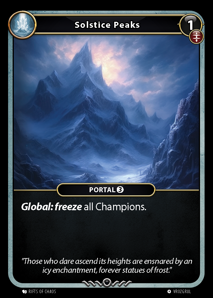Solstice Peaks card front